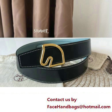 Hermes Tete de Cheval belt buckle  &  Reversible leather strap 38 mm 04 2023